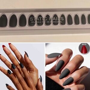 Static Nails “Black Caviar” Black and red Manicure Set
